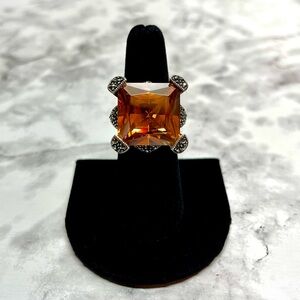 Elegant Orange Gemstone Ring